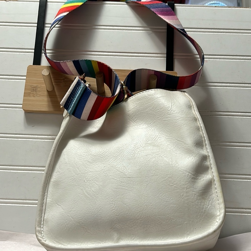 Ah Dorned White Messenger Crossbody Bag